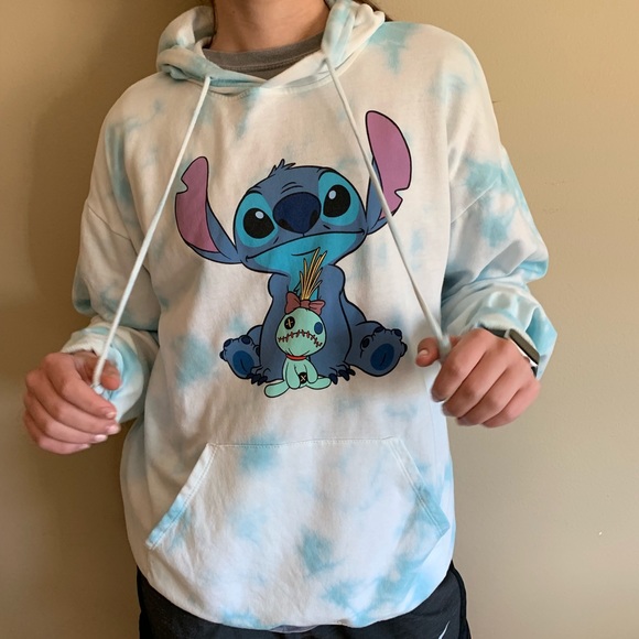 Lilo And Stitch Sweatshirt Blue Tie Dye 